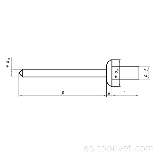 Rivetas ciegas de tipo de sello de cabeza de domo de acero inoxidable de acero inoxidable